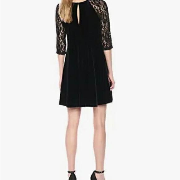 Dress black 3/4 Lace Sleeve  non wrinkle Polyester spandex blend comfortable M
C - Picture 3 of 12